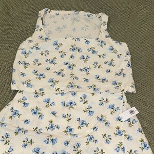 Floral Sleeveless Top and Skort Set